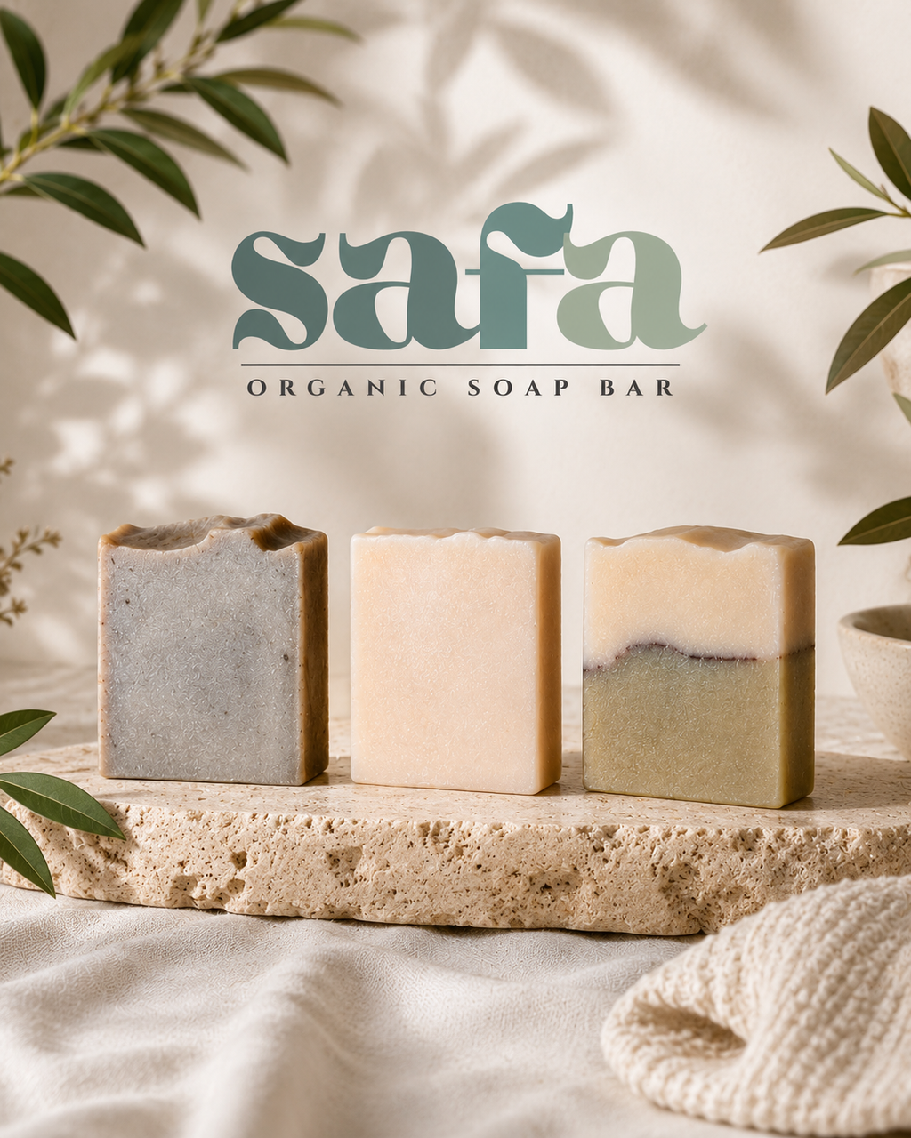 SAFA Organic Natural Soap Bar (Set of 3)