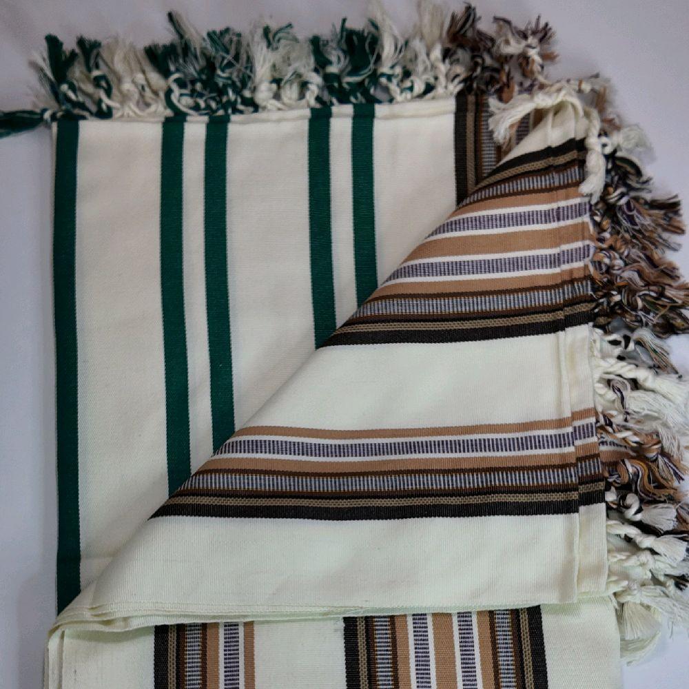 Noor Ivory Emerald Yemeni Shawl